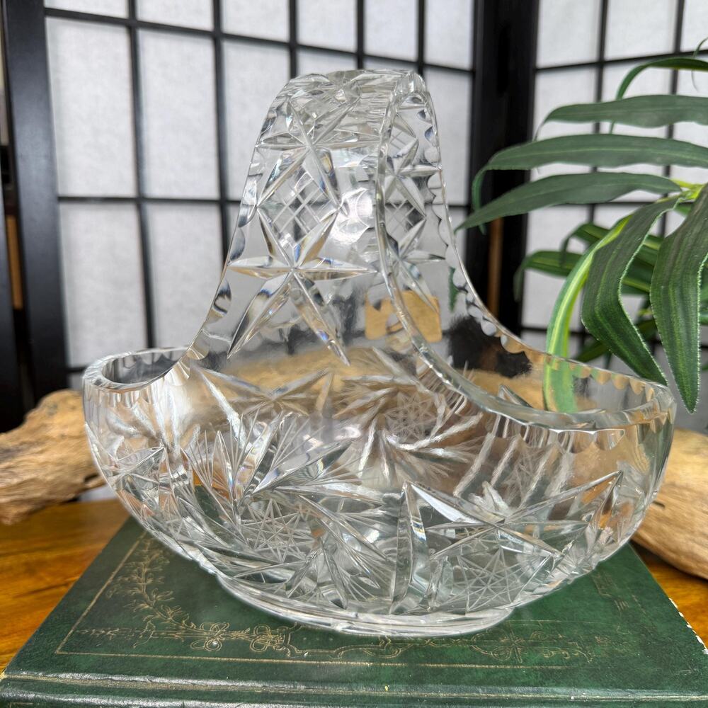 Vintage Cut Crystal Basket